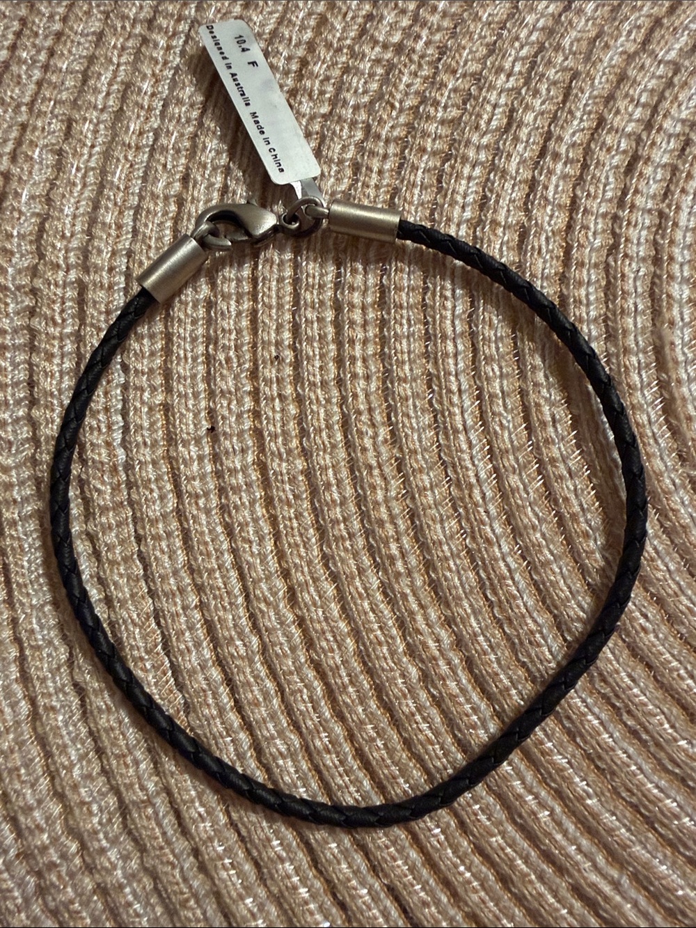 Bico Black 8” or 9” Braided Bracelet with Silver-Plated Lobster Clasp NWT